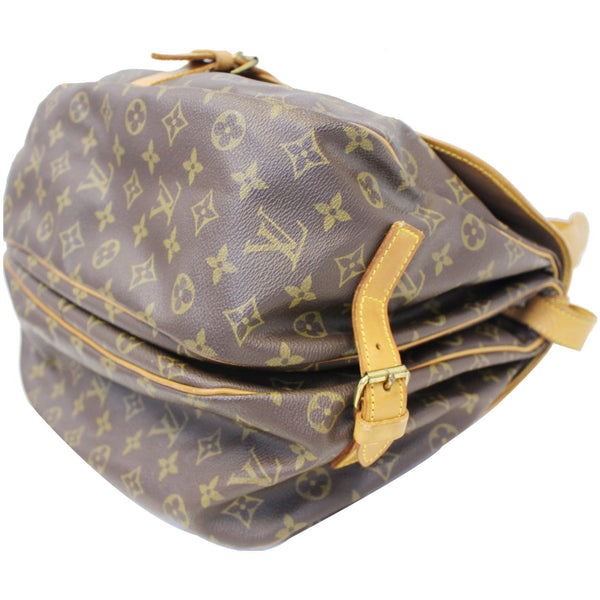LOUIS VUITTON Saumur 35 Monogram Canvas Shoulder Bag Brown