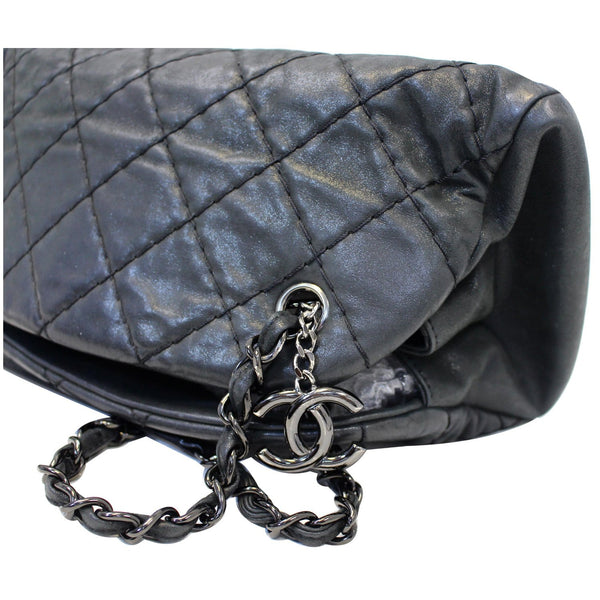 CHANEL Just Mademoiselle Calfskin Leather Bowling Bag Black