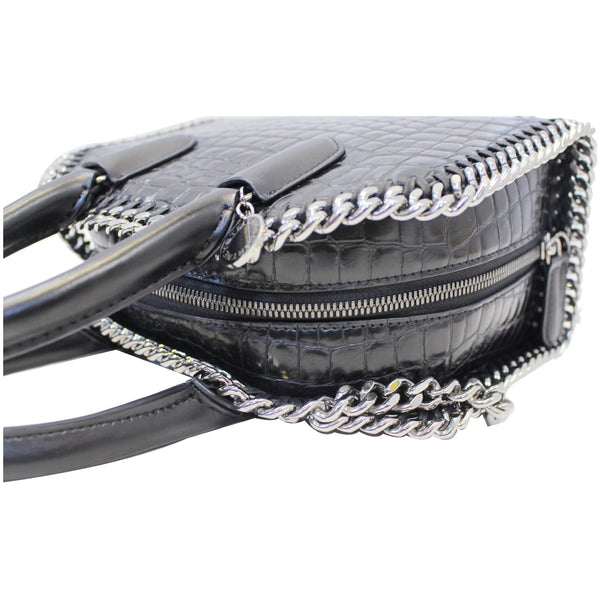 STELLA MCCARTNEY Falabella Box Crocodile Top Handle Bag Black