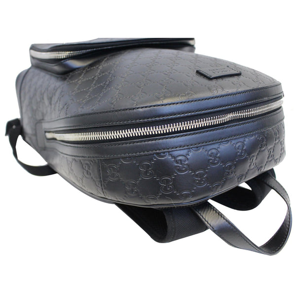GUCCI GG Signature Leather Backpack Bag Black 406370