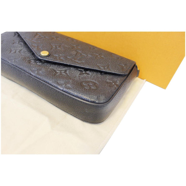 LOUIS VUITTON Pochette Felicie Empreinte Leather Crossbody Bag Black