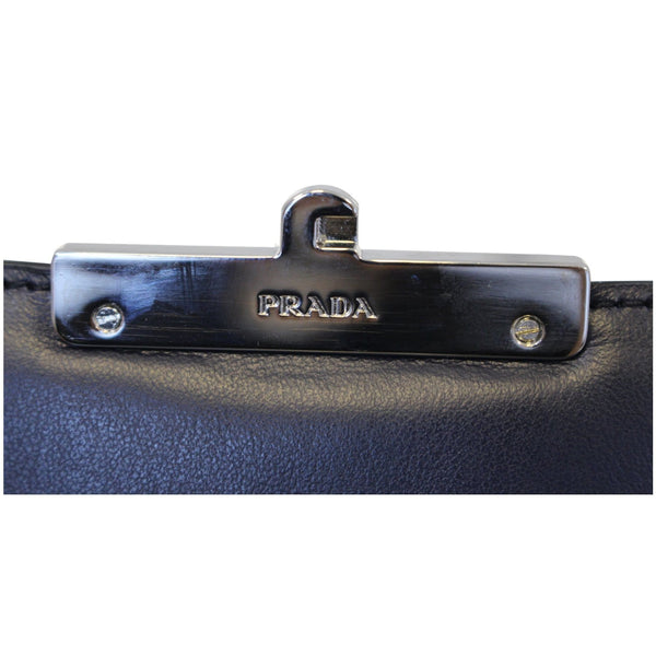 Prada Saffiano Leather Shoulder Bag in Blue - steel tag