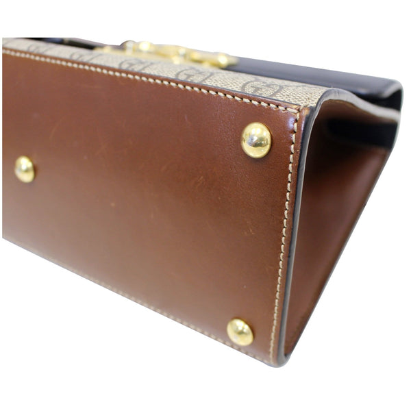 GUCCI Small Padlock GG Supreme Monogram Top Handle Crossbody Bag 45318-US