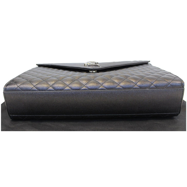 YVES SAINT LAURENT Envelope Large Matelasse Embossed Leather Shoulder Bag Black