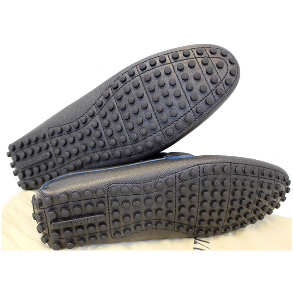 LOUIS VUITTON Taiga Hockenheim Moccasin Loafers Ardoise US 12-US