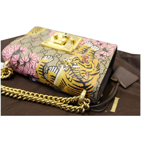 GUCCI Bengal Small Padlock GG Supreme Monogram Print Shoulder Bag 409487-US