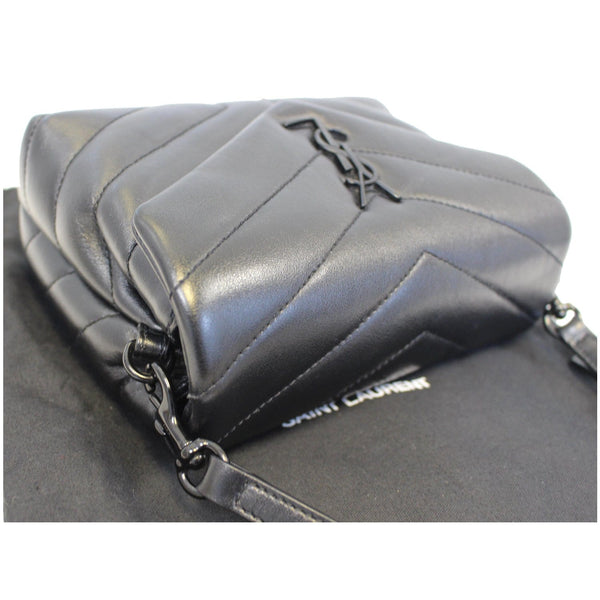 YVES SAINT LAURENT Matelasse Loulou Monogram Calfskin Shoulder Bag Black