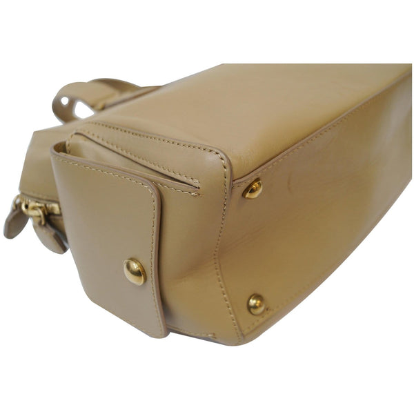 JIMMY CHOO Catherine Quilted Flap Box Satchel Bag Beige