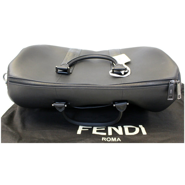 Fendi Satchel Black Leather Weekender - front view