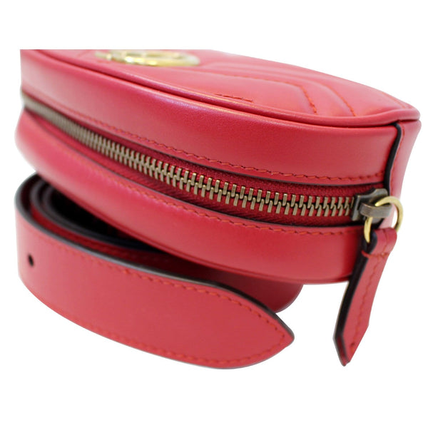 GUCCI GG Marmont Matelasse Leather Belt Bag 476434 Red