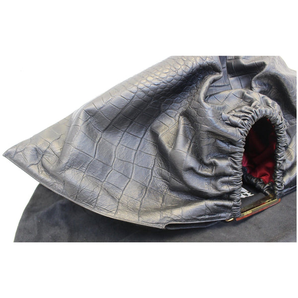 Versace Large Scale Embossed Leather Bag - Side View