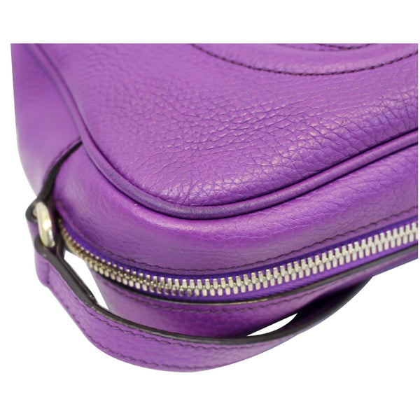 GUCCI Soho Disco Pebbled Leather Small Crossbody Bag 308364 Purple-US