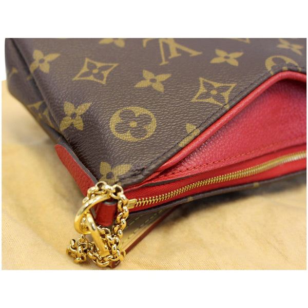 LOUIS VUITTON Pallas Monogram Canvas Clutch Crossbody Bag Brown
