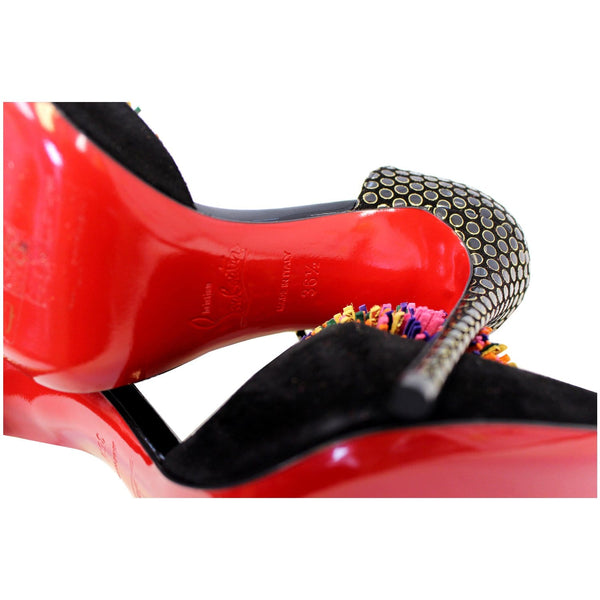 CHRISTIAN LOUBOUTIN Tsarou Suede Pompom Red Sole Pumps US 6-US