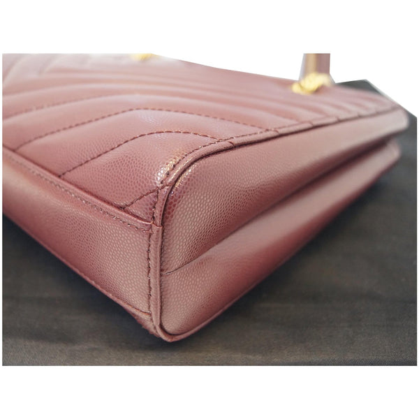 YVES SAINT LAURENT Tribeca Small Grain De Poudre Shopping Bag Burgundy - Last Call