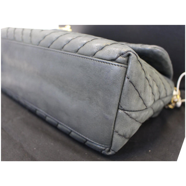 Chanel Classic Flap Bag Iridescent Surpique Chevron - corner