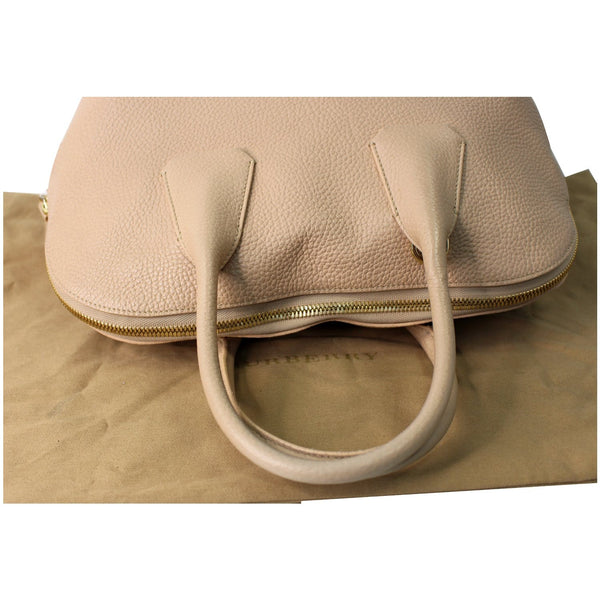 BURBERRY London Greenwood Grainy Leather Bowling Bag Nude