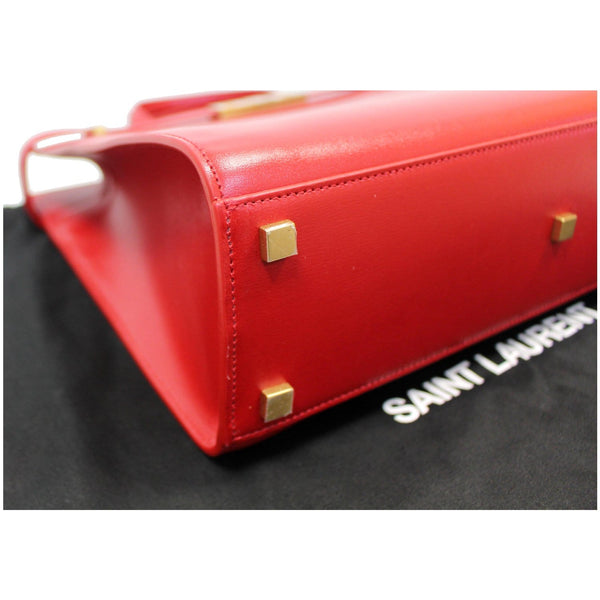 YVES SAINT LAURENT Small Manhattan Calfskin Leather Shopper Tote Bag Red - Last Call