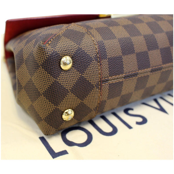 LOUIS VUITTON Caissa Chain Damier Ebene Clutch Shoulder Bag Brown