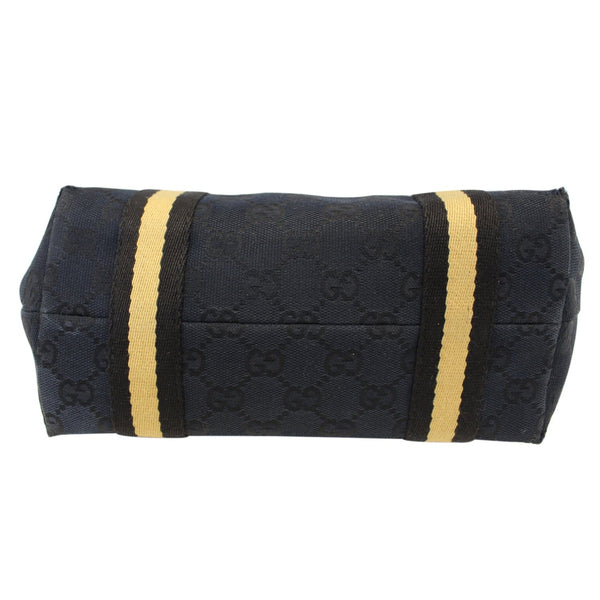 GUCCI Black GG Canvas Jolicoeur Yellow Stripe Small Tote Bag-US