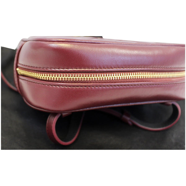 YVES SAINT LAURENT Chevron Lou Leather Belt Bag Burgundy
