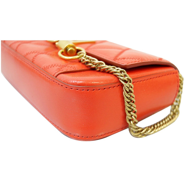 GIVENCHY GV3 Mini Quilted Leather Crossbody Bag Orange DD7110