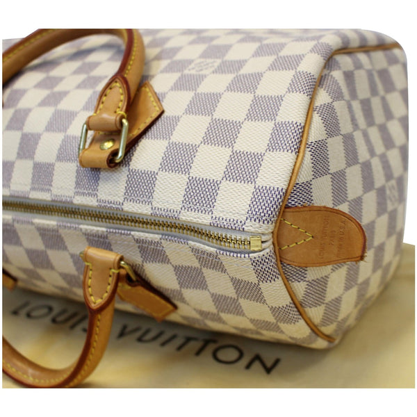 LOUIS VUITTON Speedy 30 Damier Azur Satchel Handbag White-US
