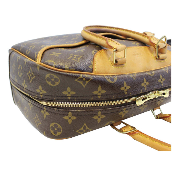 LOUIS VUITTON Deauville Monogram Canvas Boston Satchel Bag Brown