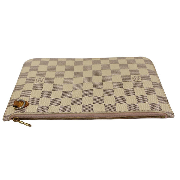 LOUIS VUITTON Pochette Wristlet Pouch Damier Azur Neverfull MM White