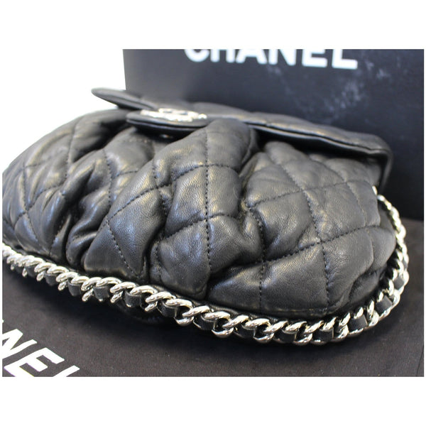 CHANEL Chain Around Quilted Leather Flap Shoulder Crossbody Bag Black
