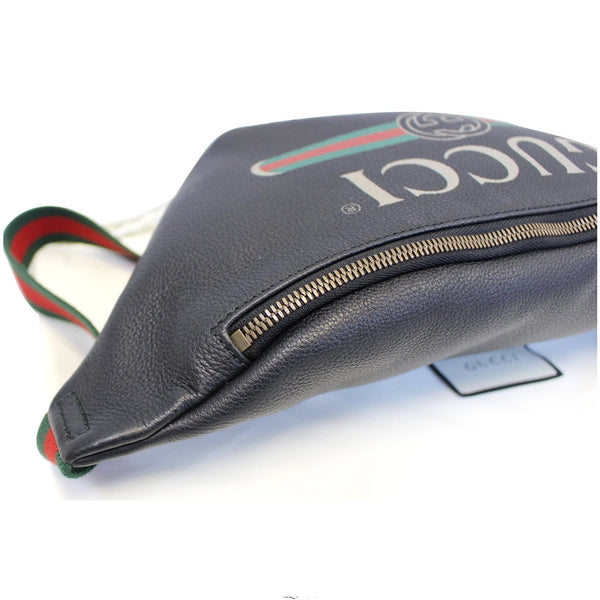 GUCCI Print Leather Black Belt Travel Waist Bum Bag 493869-US