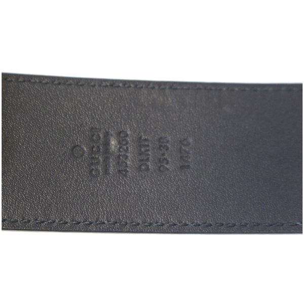 GUCCI Pearl Double G Black Leather Belt Size 44-US