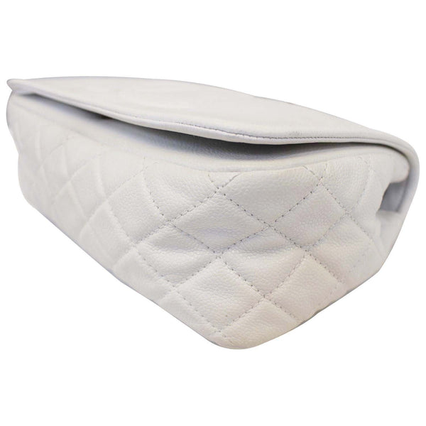 CHANEL Caviar Timeless CC Flap Shoulder Bag White