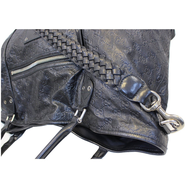 GUCCI Black Leather Signature Extra Large Tote Bag 189680-US