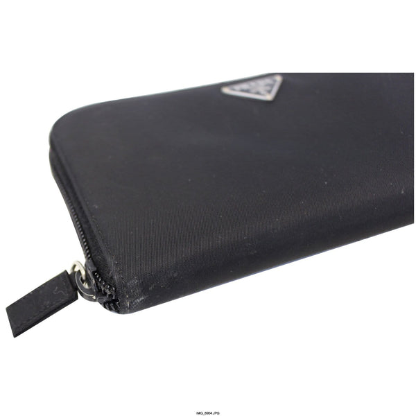PRADA Black Nylon Zip Around Wallet