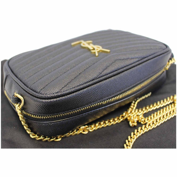 YVES SAINT LAURENT Mini Lou Grain De Poudre Camera Bag Black-US