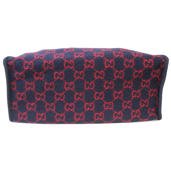 GUCCI GG Wool Tote Shoulder Bag Blue/Red 598169