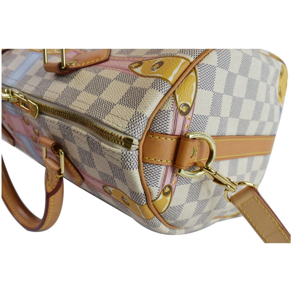 LOUIS VUITTON Trunks Speedy 30 Bandouliere Damier Azur Shoulder Bag White