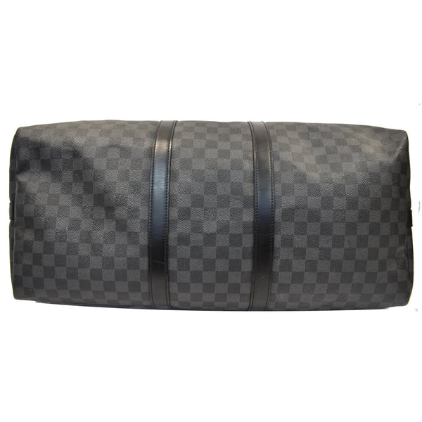 LOUIS VUITTON Keepall Bandouliere 55 Damier Graphite Travel Bag Black