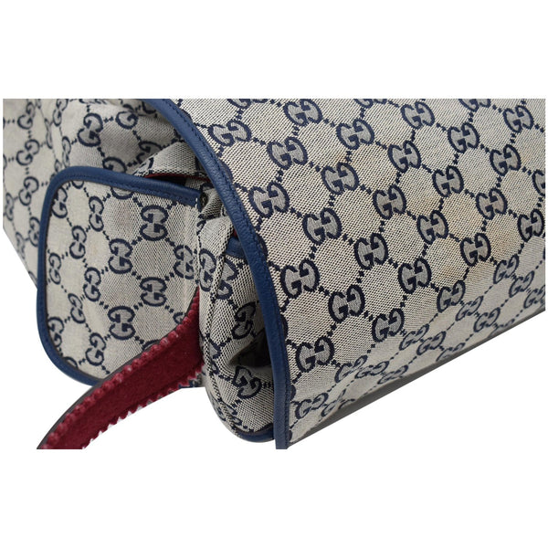 GUCCI Diaper GG Canvas Shoulder Bag Blue 606823
