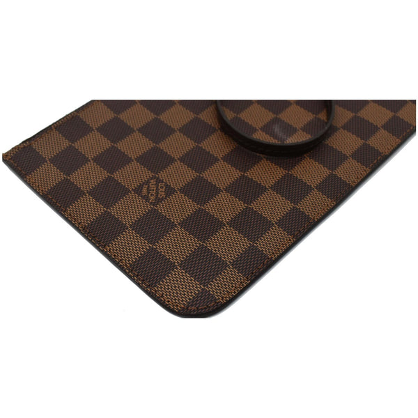 LOUIS VUITTON Neverfull MM Damier Ebene Pochette Wristlet Pouch Brown