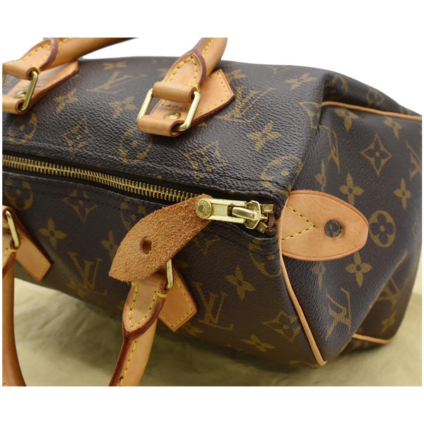 LOUIS VUITTON Speedy 25 Monogram Canvas Satchel Bag Brown