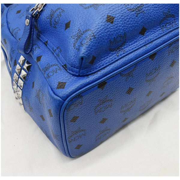 MCM Stark Classic Small Visetos Canvas Backpack Bag Blue