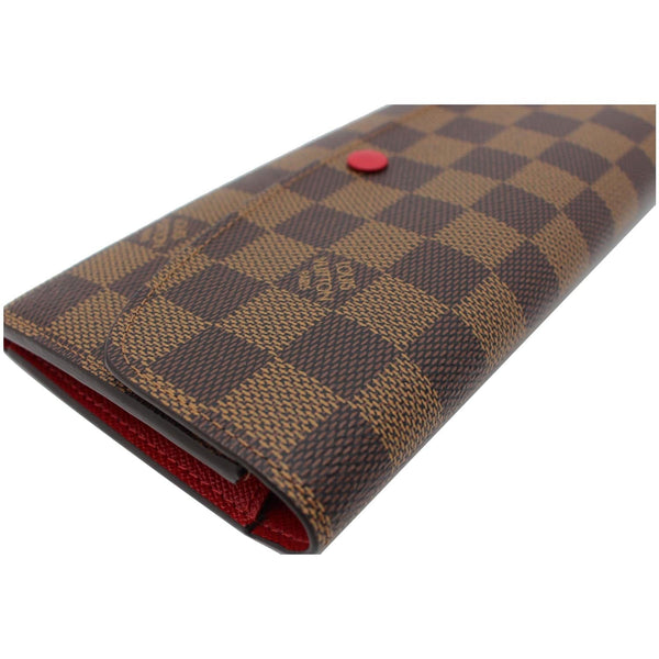LOUIS VUITTON Emilie Damier Ebene Wallet Brown