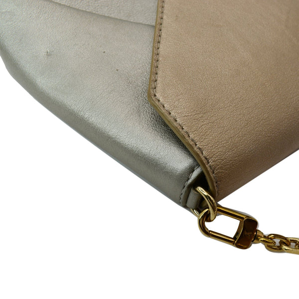 LOUIS VUITTON Love Note Metallic Calfskin Chain Shoulder Bag Gold Silver