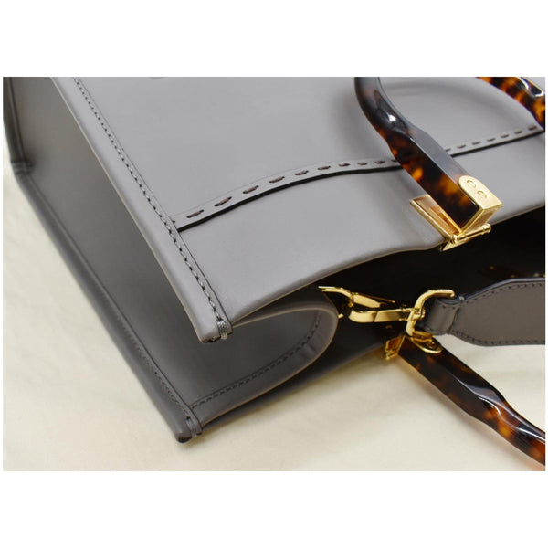 Fendi Sunshine Plexiglass Medium Leather Shopper Tote Bag