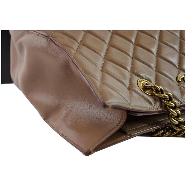 CHANEL Quilted Leather Perfect Edge Shopper Tote Brown