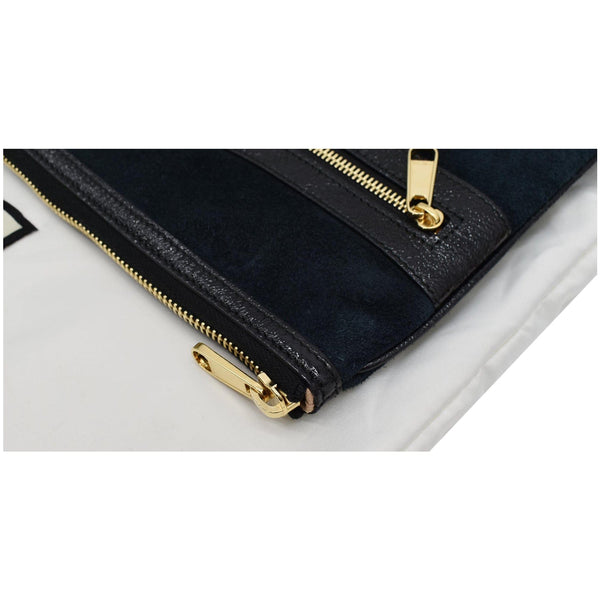 GUCCI Ophidia GG Suede Leather Pouch Clutch Bag Navy Blue 517551