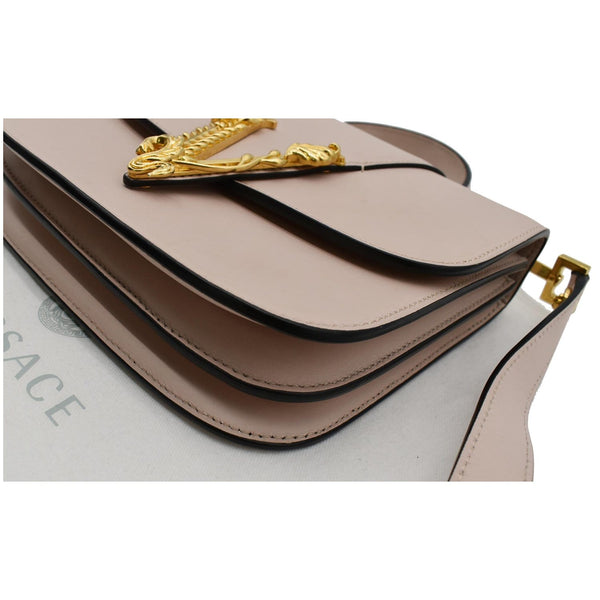 VERSACE Virtus Small Leather Shoulder Bag Light Pink