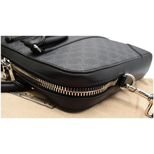 GUCCI Briefcase GG Supreme Canvas Messenger Bag Black 474135